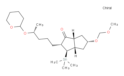 (2R,3R,3aS,5S,6aR)-5-(methoxymethoxy)-2-((4R)-4-((tetrahydro-2H-pyran-2-yl)oxy)pentyl)-3-(trimethylstannyl)hexahydropentalen-1(2H)-one