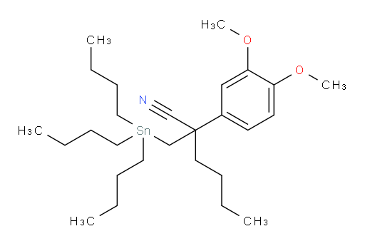 2-(3,4-dimethoxyphenyl)-2-((tributylstannyl)methyl)hexanenitrile