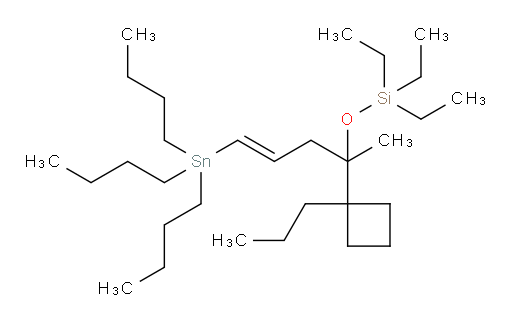 (E)-triethyl((2-(1-propylcyclobutyl)-5-(tributylstannyl)pent-4-en-2-yl)oxy)silane