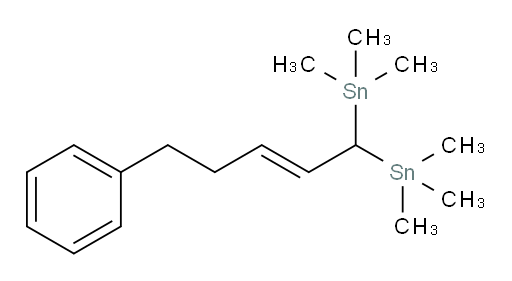 (E)-(5-苯基戊-2-烯-1,1-二基)双(三甲基锡烷)