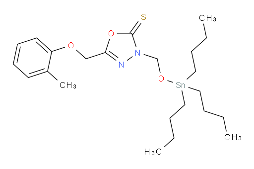 5-((o-tolyloxy)methyl)-3-(((tributylstannyl)oxy)methyl)-1,3,4-oxadiazole-2(3H)-thione