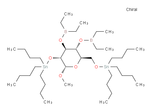 (((2S,3R,4S,5S,6R)-4,5-bis((diethylboryl)oxy)-2-methoxy-6-(((tributylstannyl)oxy)methyl)tetrahydro-2H-pyran-3-yl)oxy)tributylstannane