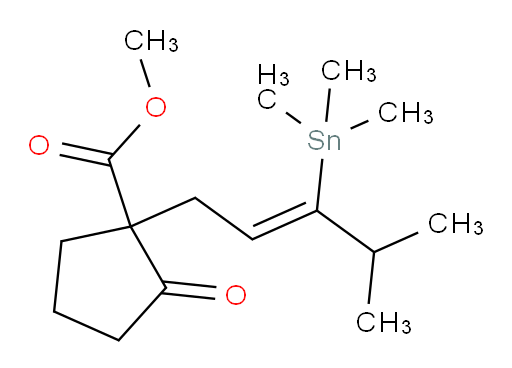 (Z)-methyl 1-(4-methyl-3-(trimethylstannyl)pent-2-en-1-yl)-2-oxocyclopentanecarboxylate
