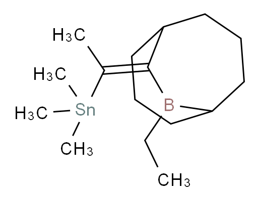 (E)-(1-(9-ethyl-9-borabicyclo[3.3.2]decan-10-ylidene)ethyl)trimethylstannane