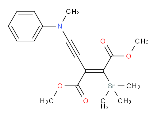 dimethyl 2-((methyl(phenyl)amino)ethynyl)-3-(trimethylstannyl)fumarate