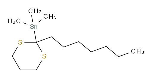 (2-heptyl-1,3-dithian-2-yl)trimethylstannane