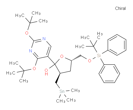 (3R,5S)-5-(((tert-butyldiphenylsilyl)oxy)methyl)-2-(2,4-di-tert-butoxypyrimidin-5-yl)-3-((trimethylstannyl)methyl)tetrahydrofuran-2-ol