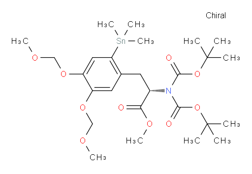 (S)-methyl 2-(N,N-diBOC-amino)-3-(4,5-bis(methoxymethoxy)-2-(trimethylstannyl)phenyl)propanoate