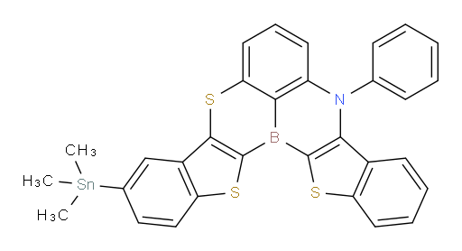 9-phenyl-3-(trimethylstannyl)-9H-5,14,15-trithia-9-aza-14b-boradiindeno[2,1-a:1',2'-j]phenalene