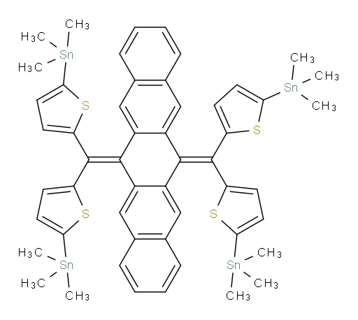 6,13-双(双(5-(三甲基锡基)噻吩-2-基)亚甲基)-6,13-二氢并五苯