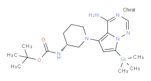 (R)-tert-butyl (1-(4-amino-7-(trimethylstannyl)pyrrolo[2,1-f][1,2,4]triazin-5-yl)piperidin-3-yl)carbamate
