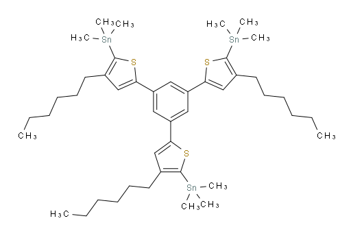 1,3,5-tris(4-hexyl-5-(trimethylstannyl)thiophen-2-yl)benzene