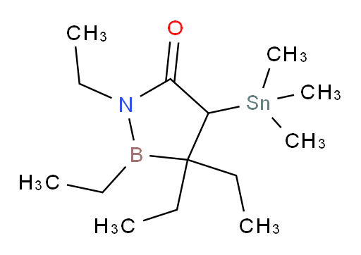 1,2,3,3-四乙基-4-(三甲基锡基)-1,2-氮杂boroli二n-5-酮