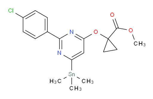 methyl 1-((2-(4-chlorophenyl)-6-(trimethylstannyl)pyrimidin-4-yl)oxy)cyclopropanecarboxylate