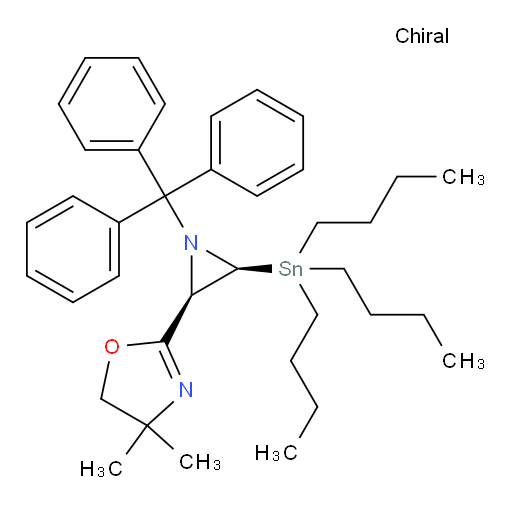 4,4-dimethyl-2-((2R,3S)-3-(tributylstannyl)-1-tritylaziridin-2-yl)-4,5-dihydrooxazole
