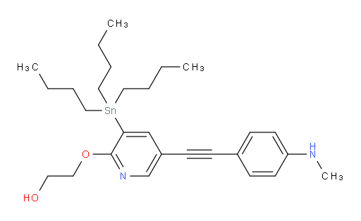 2-((5-((4-(methylamino)phenyl)ethynyl)-3-(tributylstannyl)pyridin-2-yl)oxy)ethanol