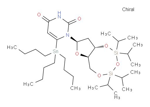 1-((6aR,8R,9aS)-2,2,4,4-tetraisopropyltetrahydro-6H-furo[3,2-f][1,3,5,2,4]trioxadisilocin-8-yl)-6-(tributylstannyl)pyrimidine-2,4(1H,3H)-dione