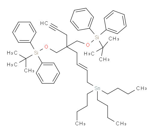 (E)-2,2,10,10-tetramethyl-3,3,9,9-tetraphenyl-6-(prop-2-yn-1-yl)-6-(4-(tributylstannyl)but-2-en-1-yl)-4,8-dioxa-3,9-disilaundecane