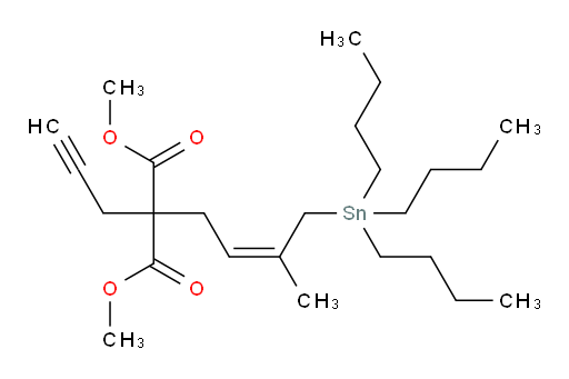 (Z)-dimethyl 2-(3-methyl-4-(tributylstannyl)but-2-en-1-yl)-2-(prop-2-yn-1-yl)malonate