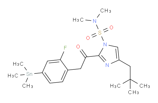 2-(2-(2-氟-4-(三甲基锡基)苯基)乙酰基)-N,N-二甲基-4-新戊基-1H-咪唑-1-磺酰胺