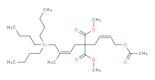 二甲基 2-((Z)-4-乙酰氧基丁-2-烯-1-基)-2-((Z)-3-甲基-4-(三丁基锡基)丁-2-烯-1-基)丙二酸酯