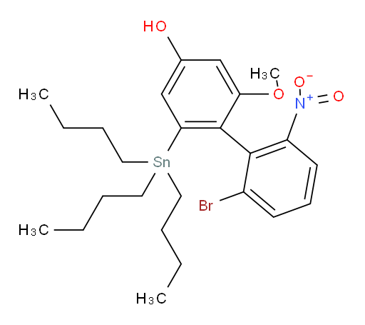 2'-bromo-2-methoxy-6'-nitro-6-(tributylstannyl)-[1,1'-biphenyl]-4-ol