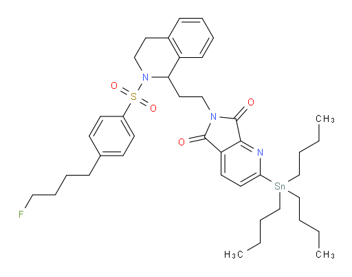 6-(2-(2-((4-(4-fluorobutyl)phenyl)sulfonyl)-1,2,3,4-tetrahydroisoquinolin-1-yl)ethyl)-2-(tributylstannyl)-5H-pyrrolo[3,4-b]pyridine-5,7(6H)-dione