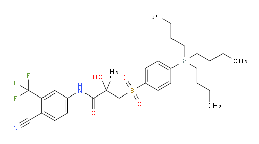 N-(4-cyano-3-(trifluoromethyl)phenyl)-2-hydroxy-2-methyl-3-((4-(tributylstannyl)phenyl)sulfonyl)propanamide