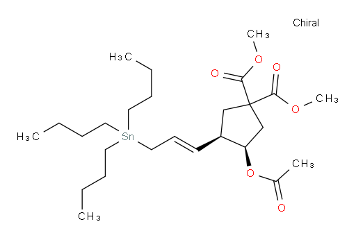 (3R,4R)-dimethyl 3-acetoxy-4-((E)-3-(tributylstannyl)prop-1-en-1-yl)cyclopentane-1,1-dicarboxylate