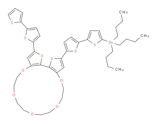(5'-(18-([2,2'-bithiophen]-5-yl)-5,6,8,9,11,12,14,15-octahydrodithieno[3,2-n:2',3'-p][1,4,7,10,13]pentaoxacycloheptadecin-2-yl)-[2,2'-bithiophen]-5-yl)tributylstannane