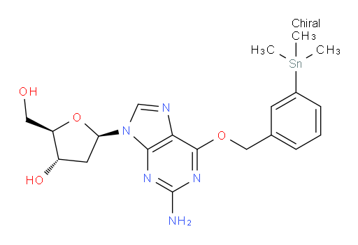 (2R,3S,5R)-5-(2-amino-6-((3-(trimethylstannyl)benzyl)oxy)-9H-purin-9-yl)-2-(hydroxymethyl)tetrahydrofuran-3-ol