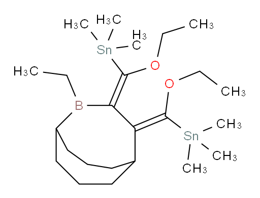 ((1E,1'E)-(2-ethyl-2-borabicyclo[3.3.3]undecane-3,4-diylidene)bis(ethoxymethanylylidene))bis(trimethylstannane)
