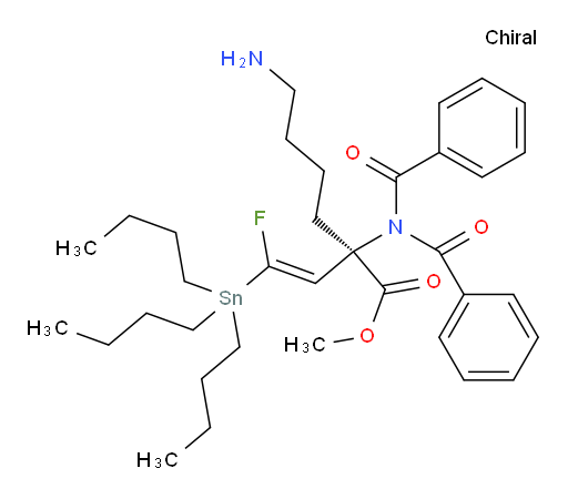 (R,E)-methyl 6-amino-2-(N-benzoylbenzamido)-2-(2-fluoro-2-(tributylstannyl)vinyl)hexanoate