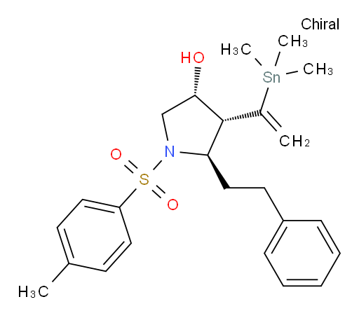 (3R,4R,5R)-5-phenethyl-1-tosyl-4-(1-(trimethylstannyl)vinyl)pyrrolidin-3-ol