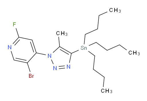 5-bromo-2-fluoro-4-(5-methyl-4-(tributylstannyl)-1H-1,2,3-triazol-1-yl)pyridine