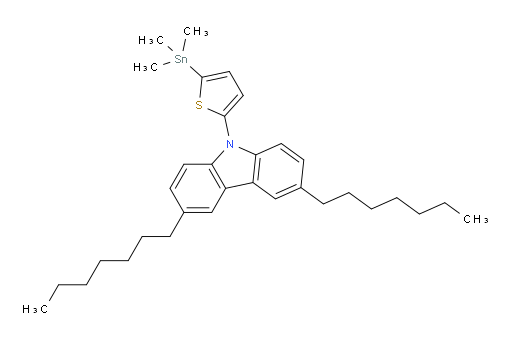 3,6-二庚基-9-(5-(三甲基锡基)噻吩-2-基)-9H-咔唑