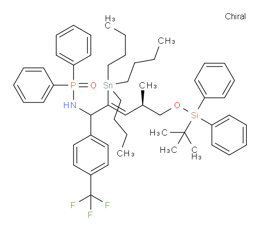 N-((4R,Z)-5-((tert-butyldiphenylsilyl)oxy)-4-methyl-2-(tributylstannyl)-1-(4-(trifluoromethyl)phenyl)pent-2-en-1-yl)-P,P-diphenylphosphinic amide