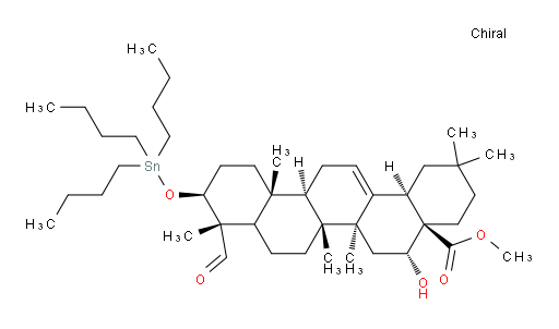 (4aR,5R,6aS,6bR,9S,10S,12aR,12bR,14bR)-methyl 9-formyl-5-hydroxy-2,2,6a,6b,9,12a-hexamethyl-10-((tributylstannyl)oxy)-1,2,3,4,4a,5,6,6a,6b,7,8,8a,9,10,11,12,12a,12b,13,14b-icosahydropicene-4a-carboxylate