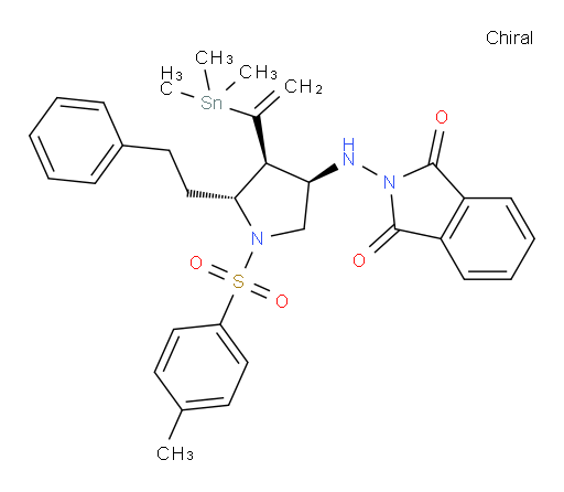 2-(((3R,4S,5R)-5-phenethyl-1-tosyl-4-(1-(trimethylstannyl)vinyl)pyrrolidin-3-yl)amino)isoindoline-1,3-dione