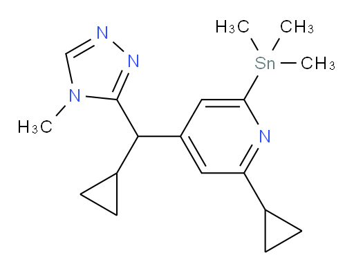 2-cyclopropyl-4-(cyclopropyl(4-methyl-4H-1,2,4-triazol-3-yl)methyl)-6-(trimethylstannyl)pyridine