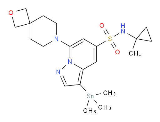 N-(1-methylcyclopropyl)-7-(2-oxa-7-azaspiro[3.5]nonan-7-yl)-3-(trimethylstannyl)pyrazolo[1,5-a]pyridine-5-sulfonamide
