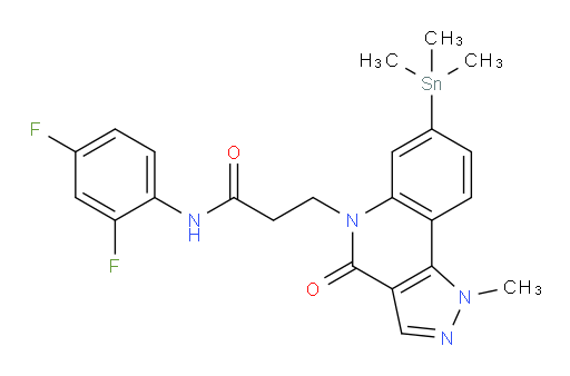 N-(2,4-difluorophenyl)-3-(1-methyl-4-oxo-7-(trimethylstannyl)-1H-pyrazolo[4,3-c]quinolin-5(4H)-yl)propanamide