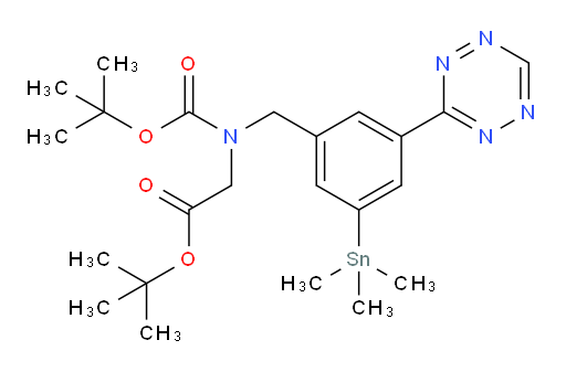 tert-butyl 2-((3-(1,2,4,5-tetrazin-3-yl)-5-(trimethylstannyl)benzyl)(tert-butoxycarbonyl)amino)acetate