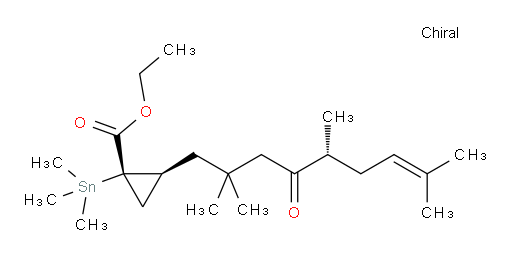 (1S,2S)-ethyl 2-((R)-2,2,5,8-tetramethyl-4-oxonon-7-en-1-yl)-1-(trimethylstannyl)cyclopropanecarboxylate