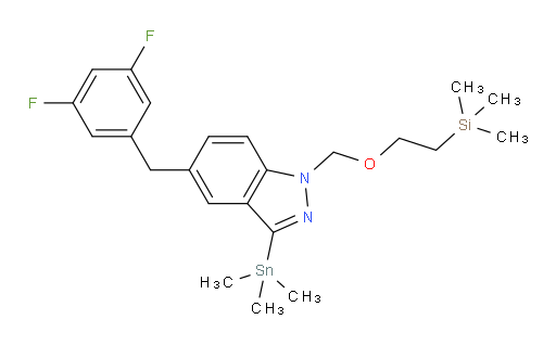 5-(3,5-difluorobenzyl)-1-((2-(trimethylsilyl)ethoxy)methyl)-3-(trimethylstannyl)-1H-indazole