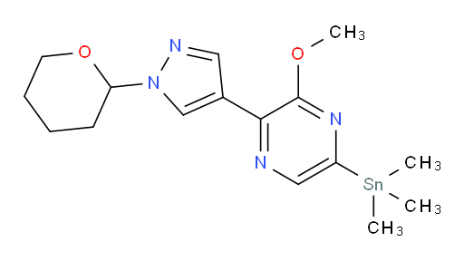 3-methoxy-2-(1-(tetrahydro-2H-pyran-2-yl)-1H-pyrazol-4-yl)-5-(trimethylstannyl)pyrazine