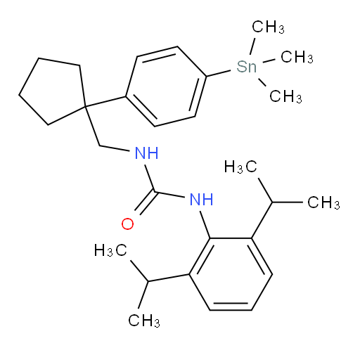 1-(2,6-diisopropylphenyl)-3-((1-(4-(trimethylstannyl)phenyl)cyclopentyl)methyl)urea