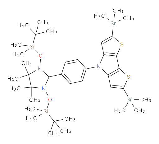 4-(4-(1,3-bis((tert-butyldimethylsilyl)oxy)-4,4,5,5-tetramethylimidazolidin-2-yl)phenyl)-2,6-bis(trimethylstannyl)-4H-dithieno[3,2-b:2',3'-d]pyrrole