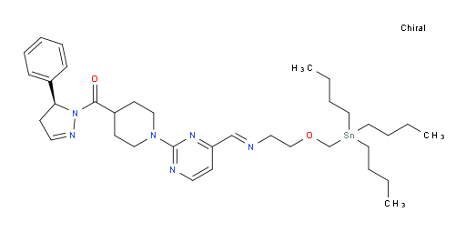 (S,E)-(5-phenyl-4,5-dihydro-1H-pyrazol-1-yl)(1-(4-(((2-((tributylstannyl)methoxy)ethyl)imino)methyl)pyrimidin-2-yl)piperidin-4-yl)methanone