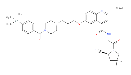(S)-N-(2-(2-cyano-4,4-difluoropyrrolidin-1-yl)-2-oxoethyl)-6-(3-(4-(4-(trimethylstannyl)benzoyl)piperazin-1-yl)propoxy)quinoline-4-carboxamide